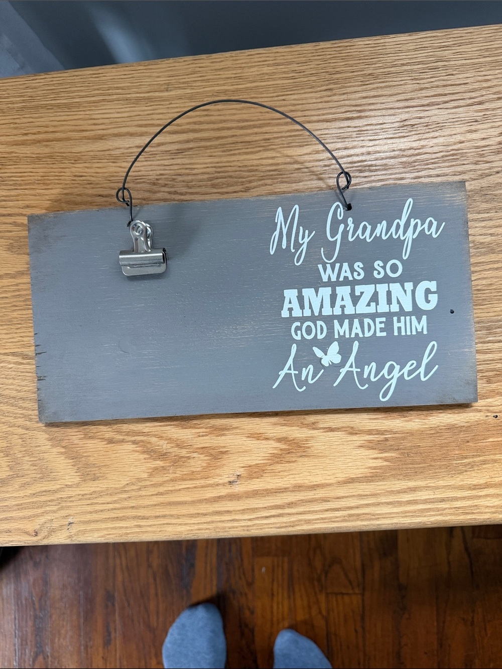 Gray 'My Grandpa Was So Amazing' Wall Sign Add photo NWOT